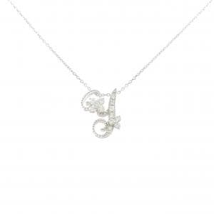 K18WG イニシャルY ダイヤモンド ネックレス 0.18CT