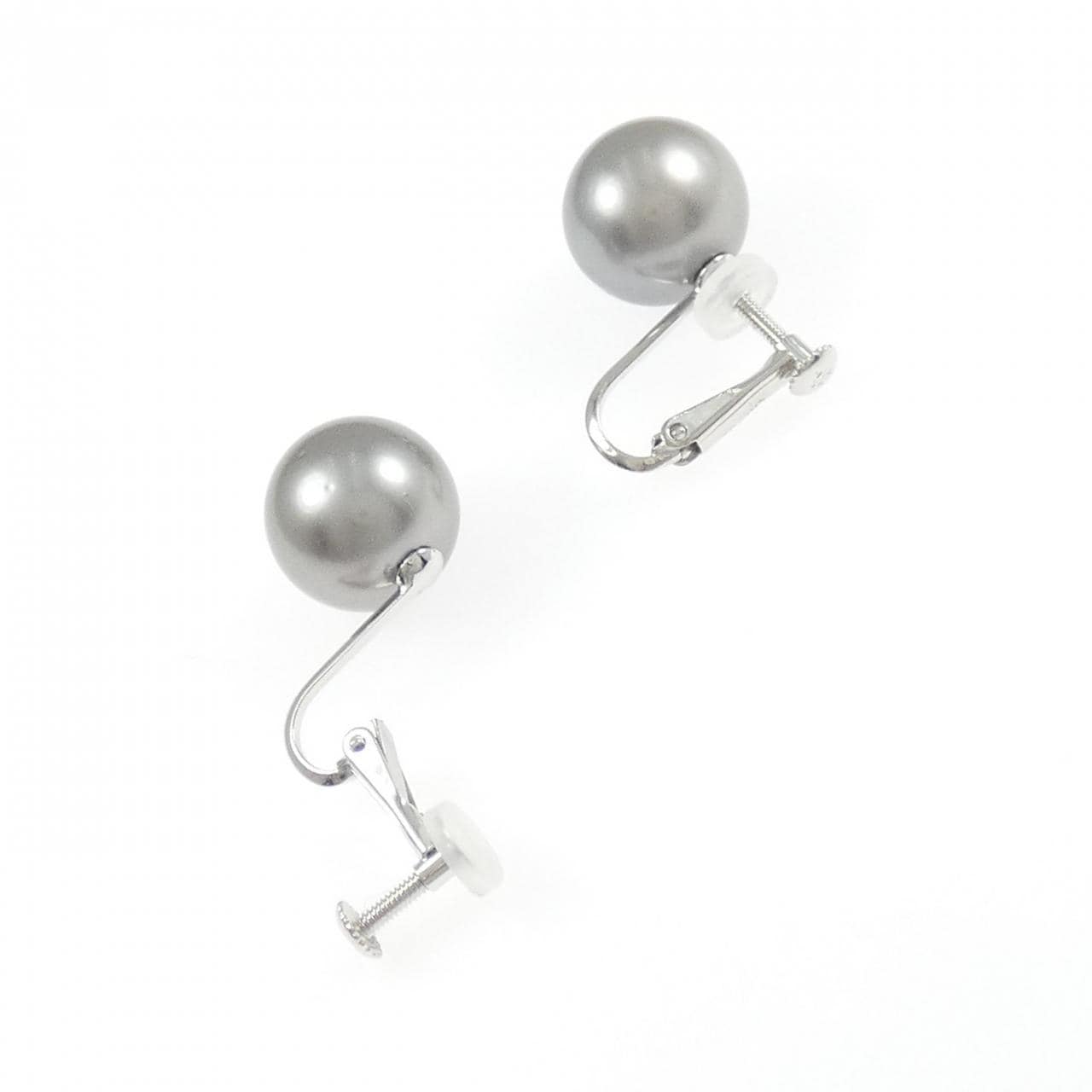 K14WG 黒蝶パール イヤリング 10.8mm