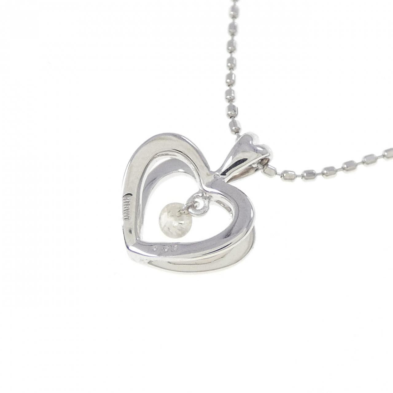 K18WG ハート ダイヤモンド ネックレス 0.05CT
