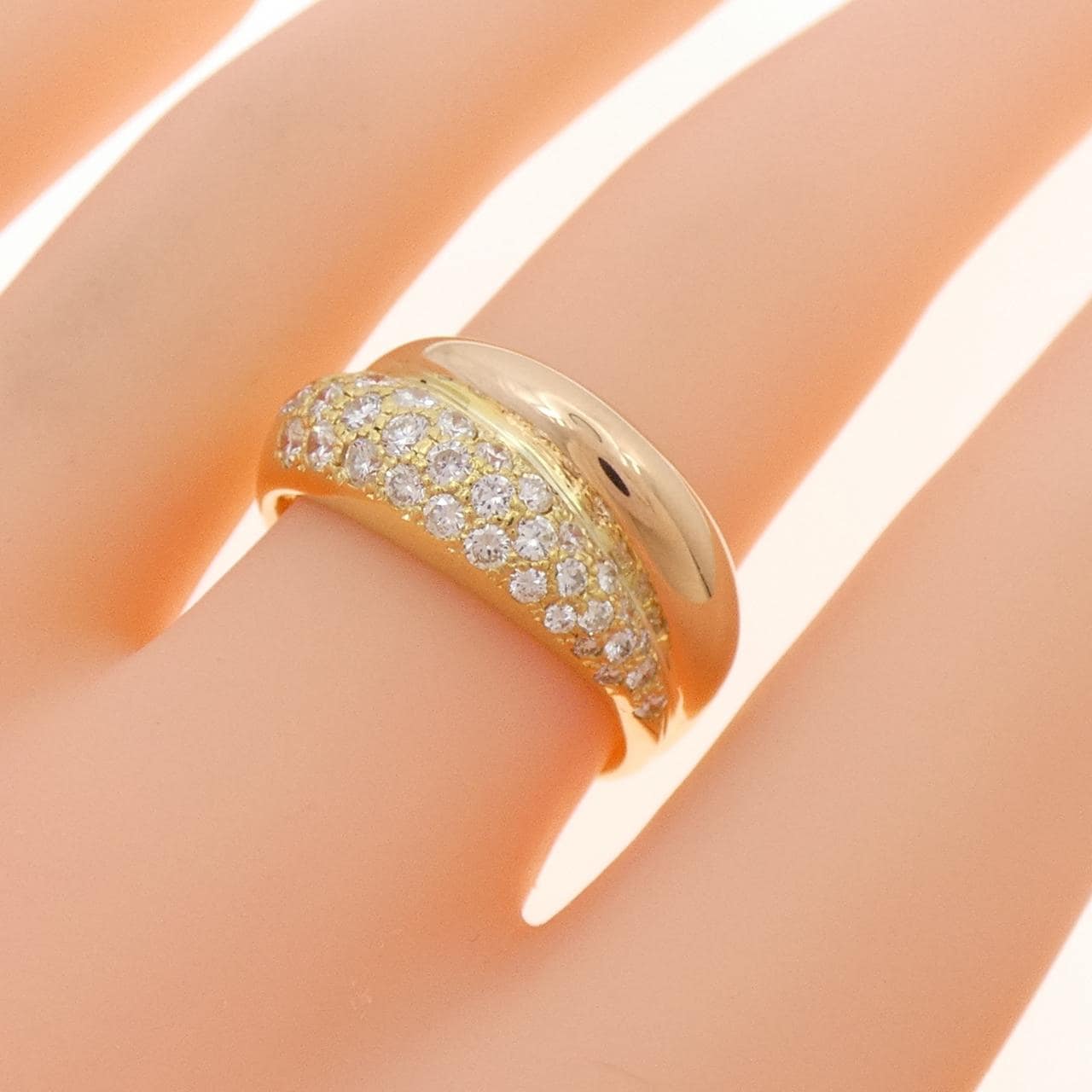 K18YG/K18PG パヴェ ダイヤモンド リング 0.70CT