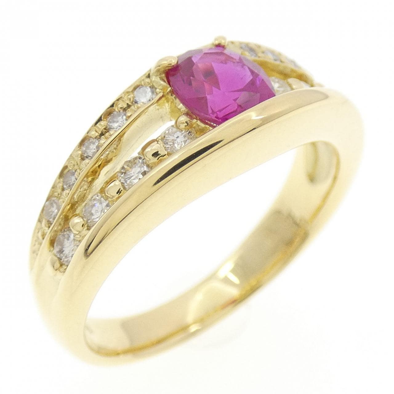 K18YG ルビー リング 0.61CT