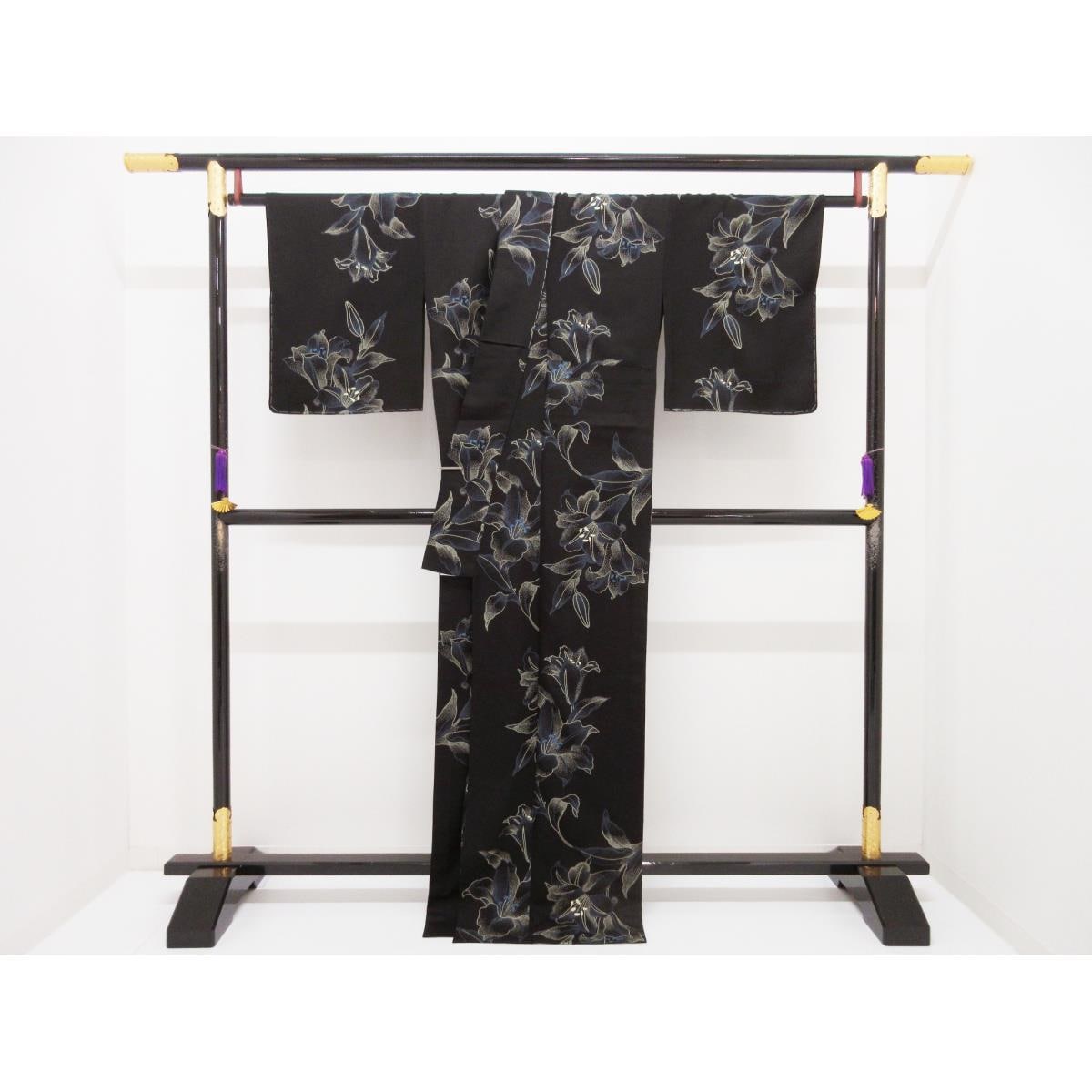 【新品】単衣　小紋　京印伝