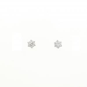 PT900 ソリティア ダイヤモンド ピアス 0.10CT