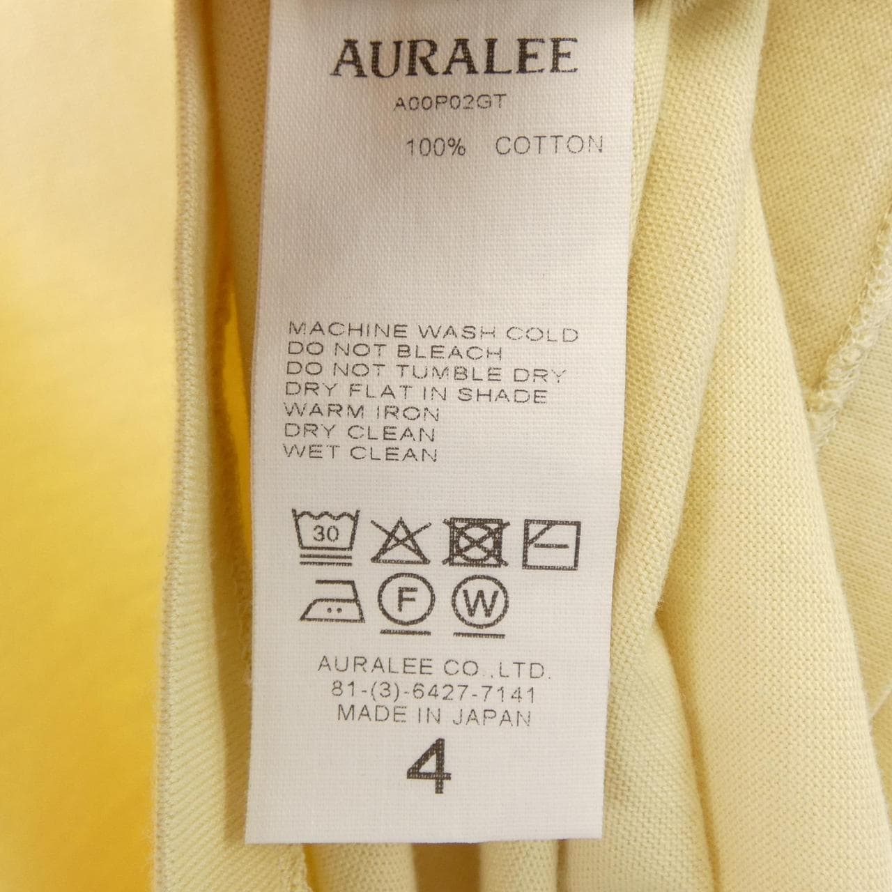 オーラリー AURALEE A00P02GT Tシャツ