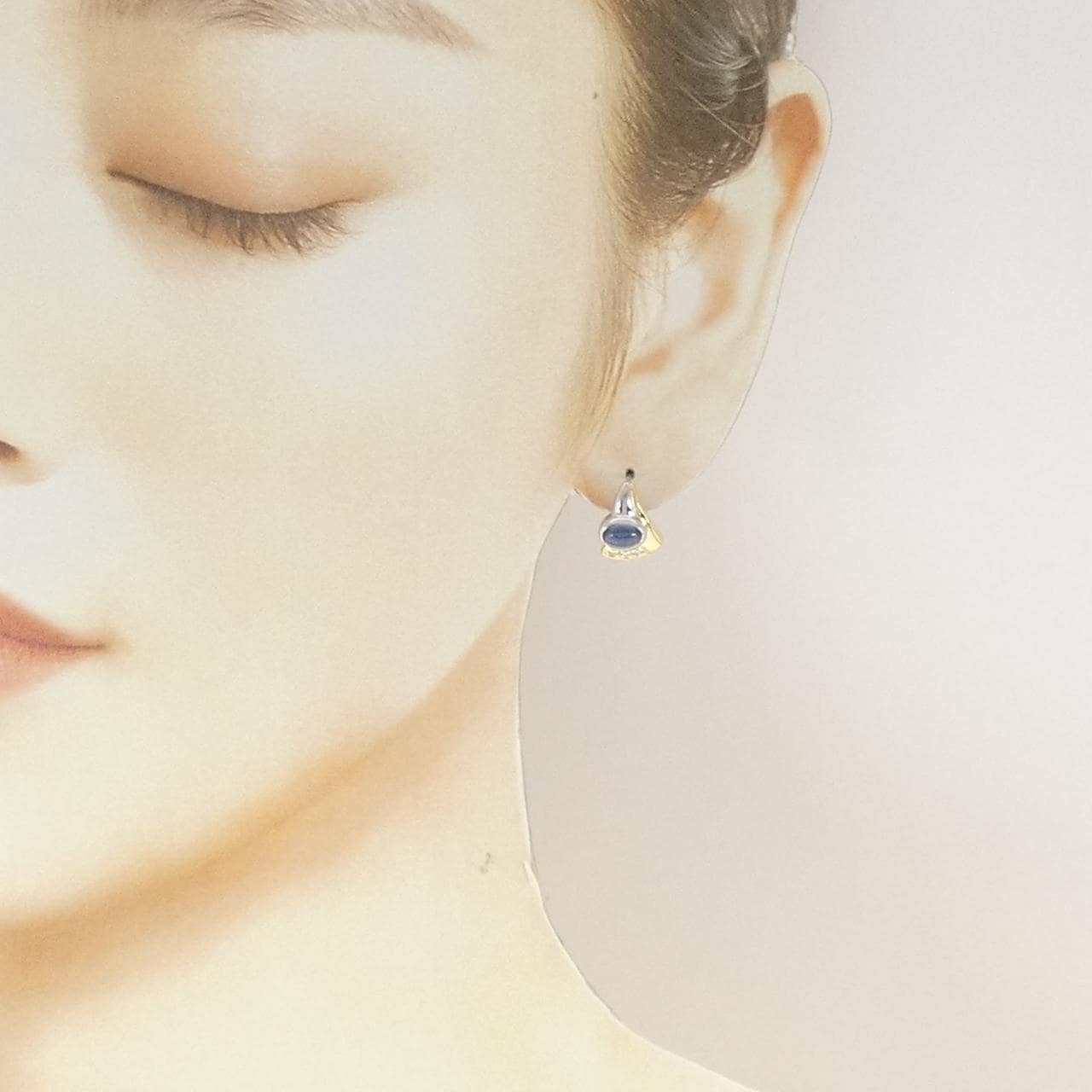 PT850/K18YG サファイヤ ピアス 1.64CT