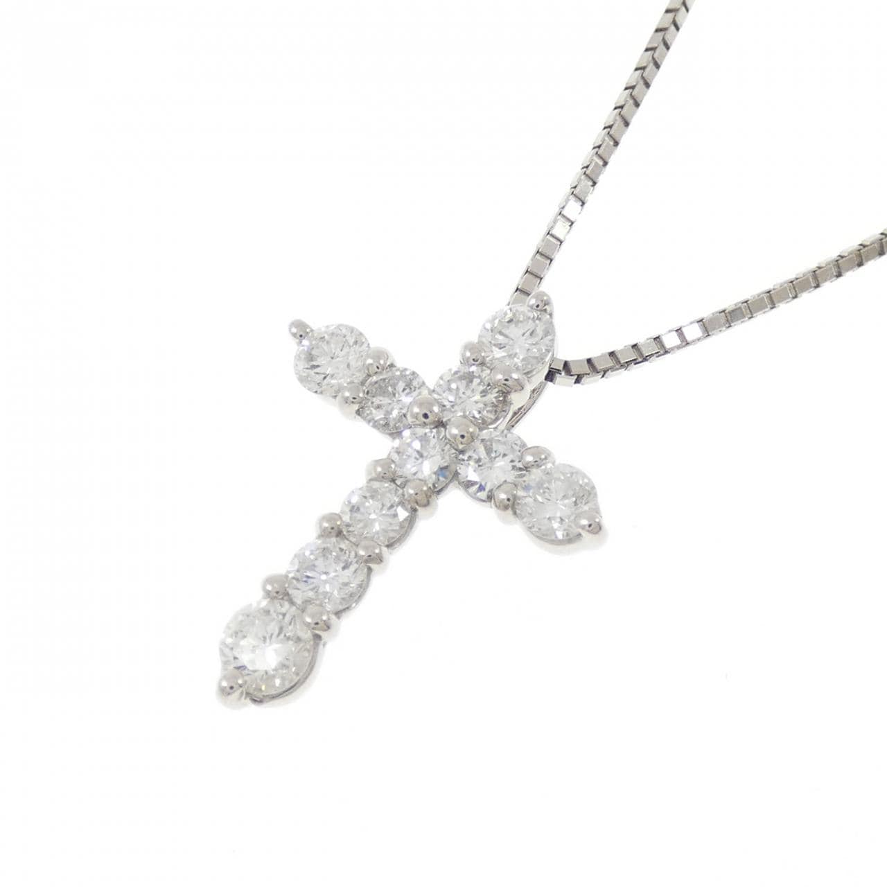 PT900/PT850 クロス ダイヤモンド ネックレス 1.00CT