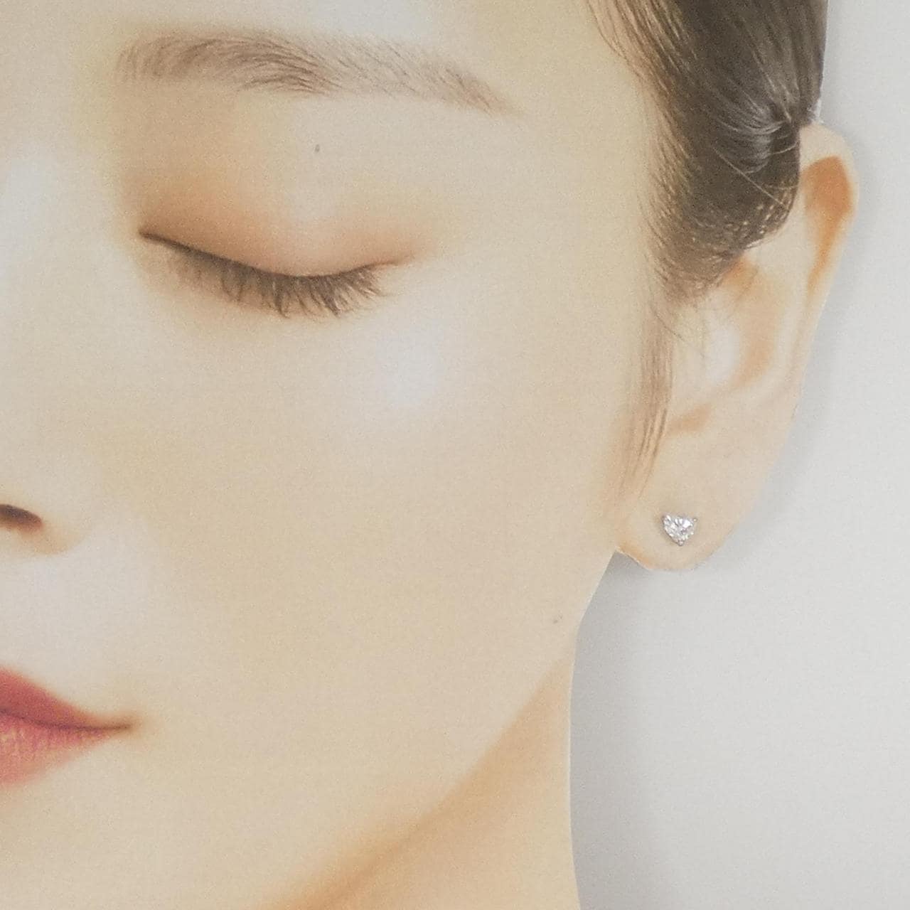 【リメイク】PT900/ST ダイヤモンド ピアス 0.312CT 0.320CT F SI1-2 ハートシェイプ