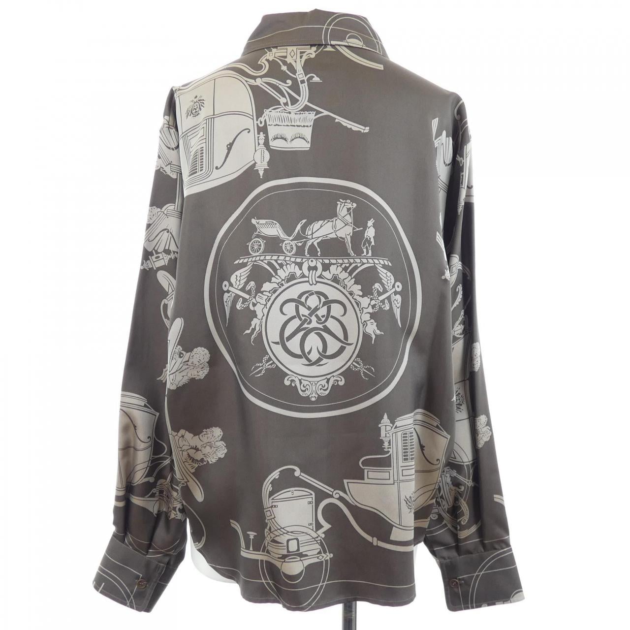 【ヴィンテージ】エルメス HERMES EX-LIBRIS ツイルレーヌ. シャツ