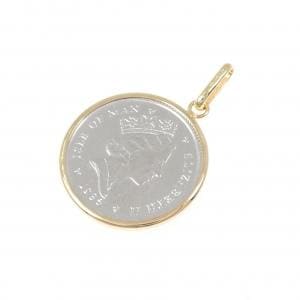 K18YG (frame) coin pendant