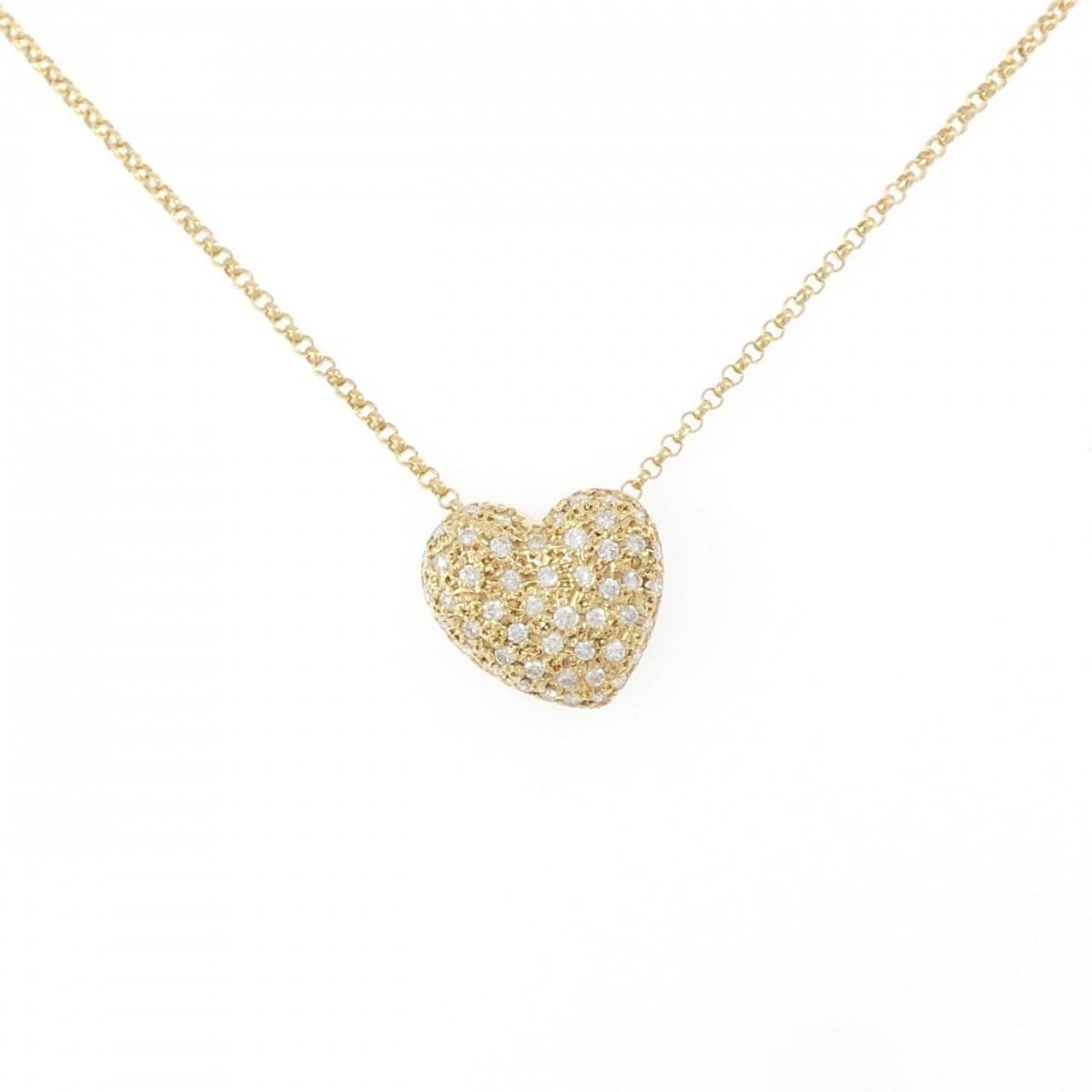 K18YG/750YG ハート ダイヤモンド ネックレス 0.50CT