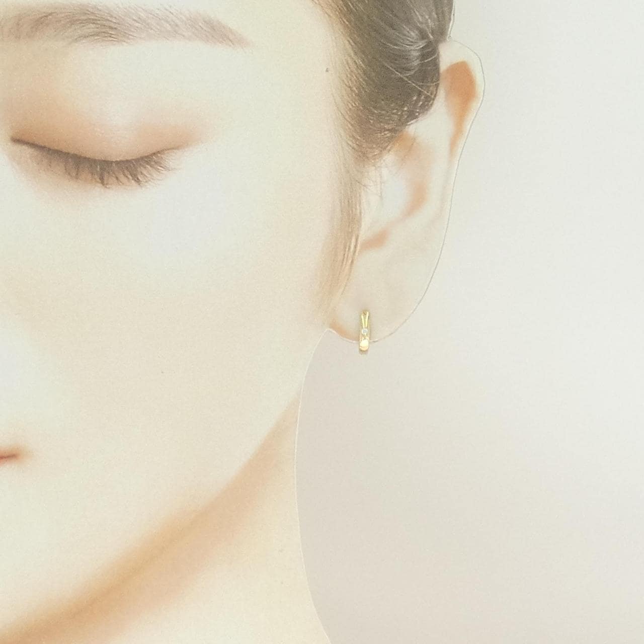 K18YG ダイヤモンド フープ ピアス 0.02CT