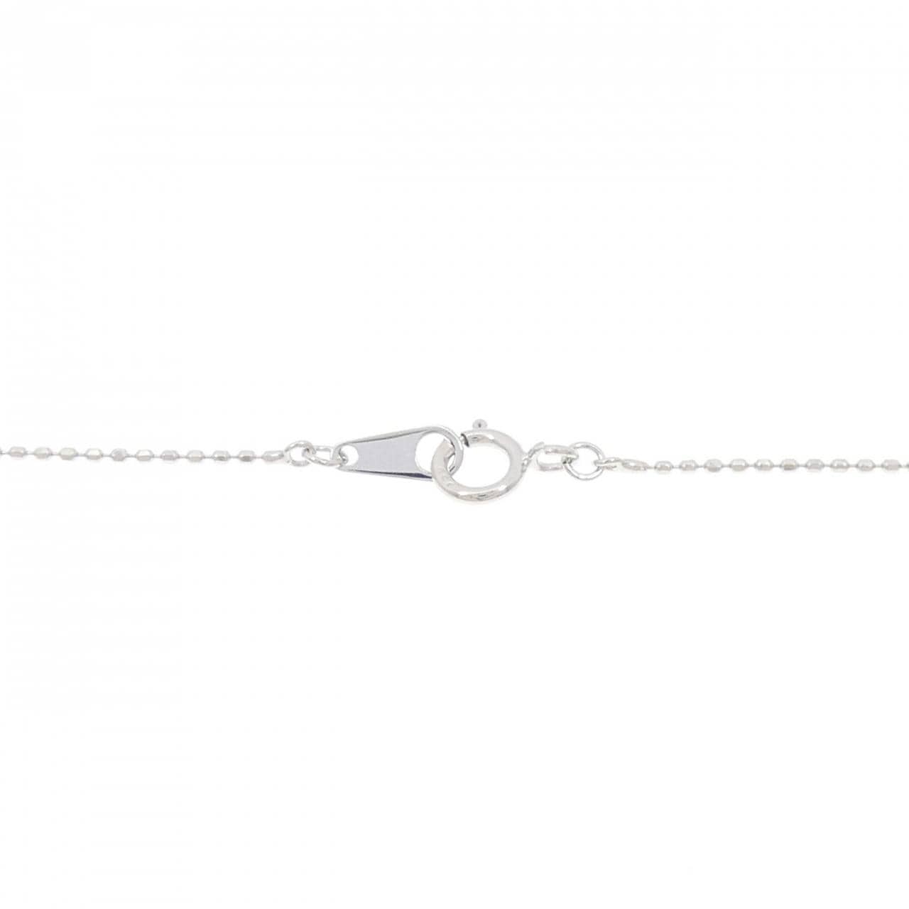 K18WG フラワー ルビー ネックレス 0.25CT