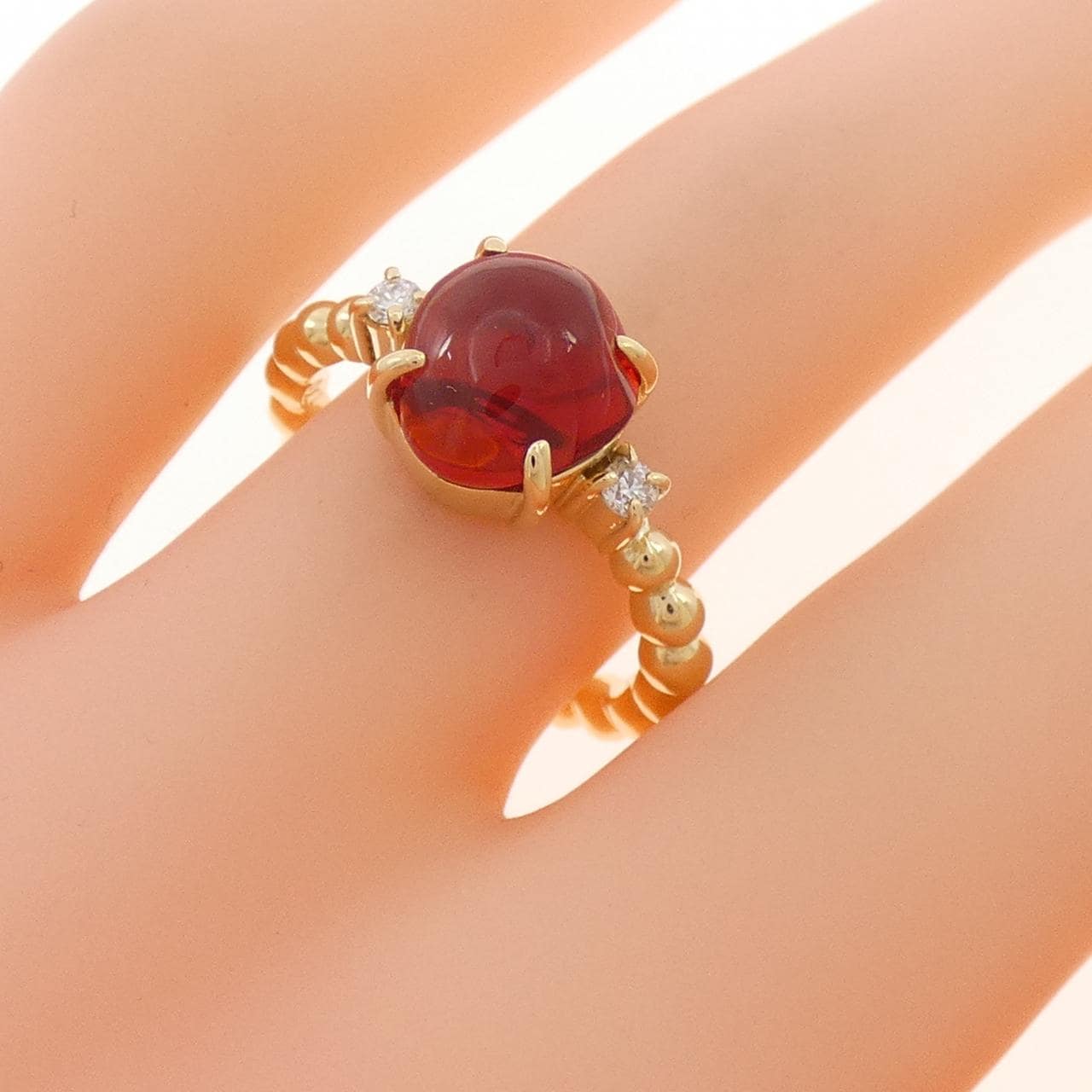 K18YG オパール リング 1.70CT