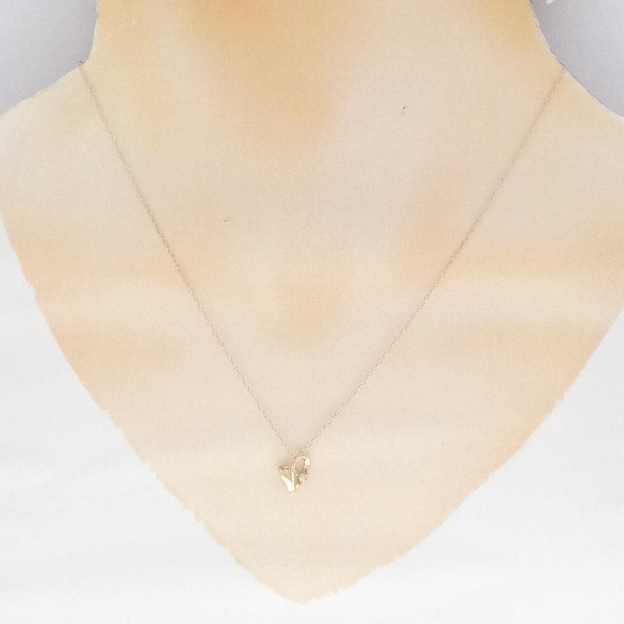 K10PG ハート ダイヤモンド ネックレス 0.01CT