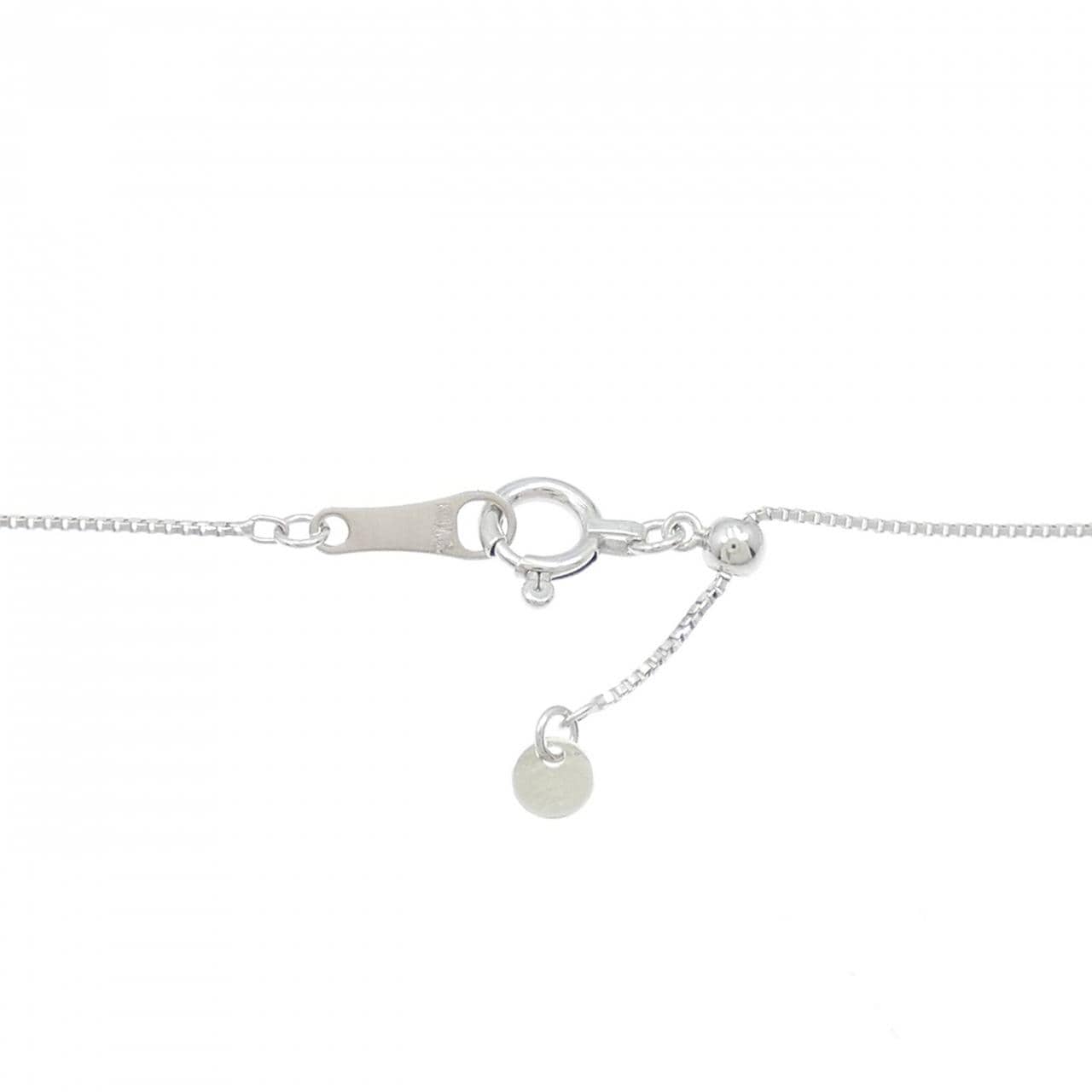 K18WG フラワー ダイヤモンド ネックレス 0.23CT