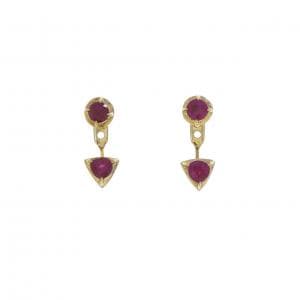 K18YG 2WAY ルビー ピアス 0.72CT