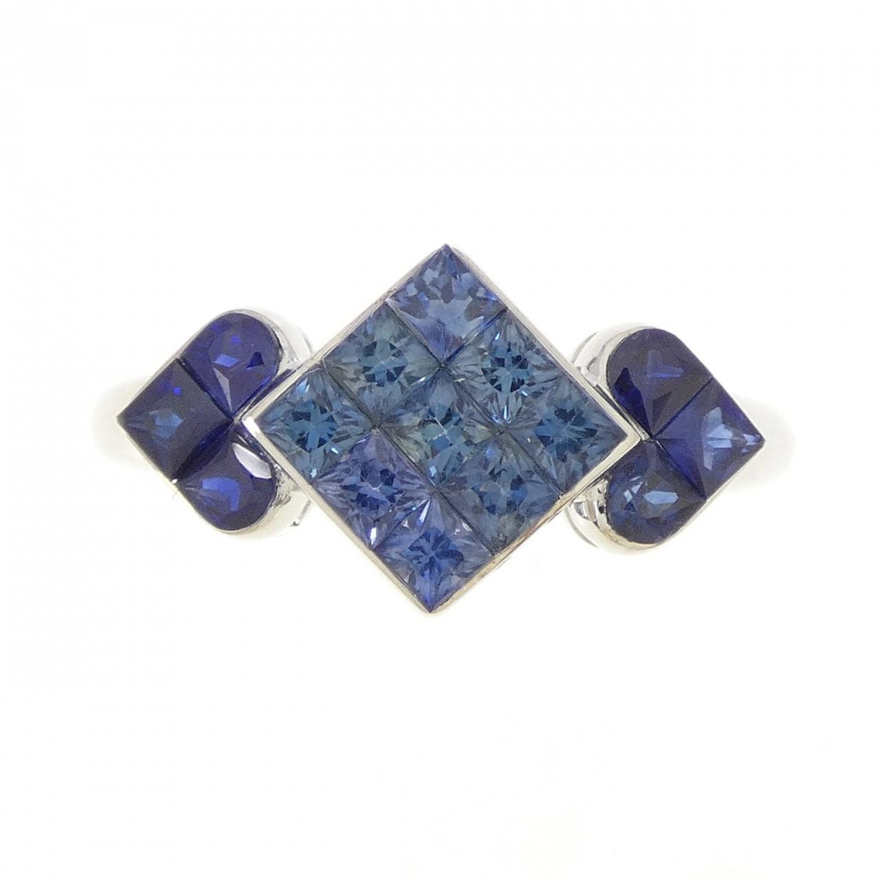 K18WG ハート サファイヤ リング 0.92CT