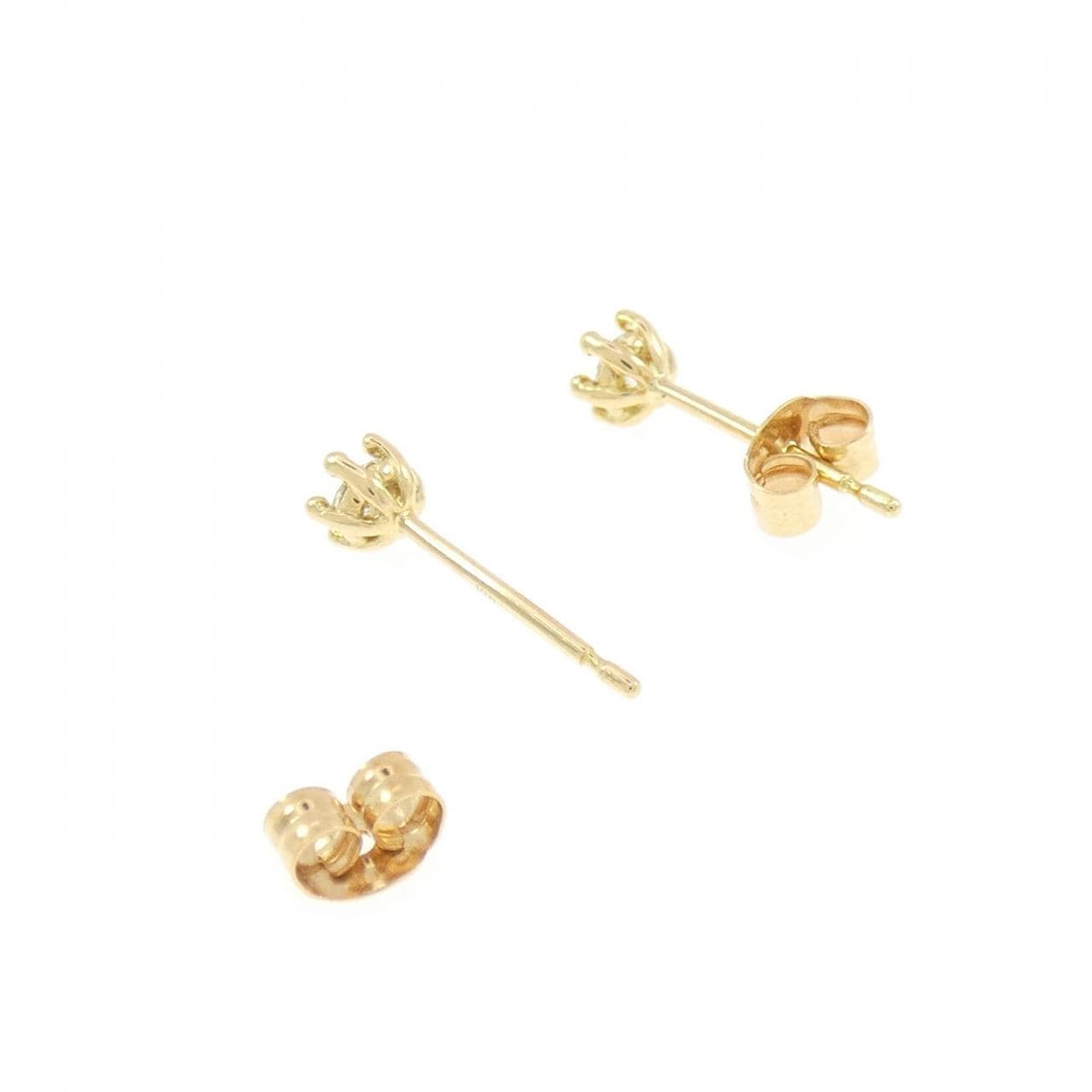 K18YG ソリティア ダイヤモンド ピアス 0.18CT