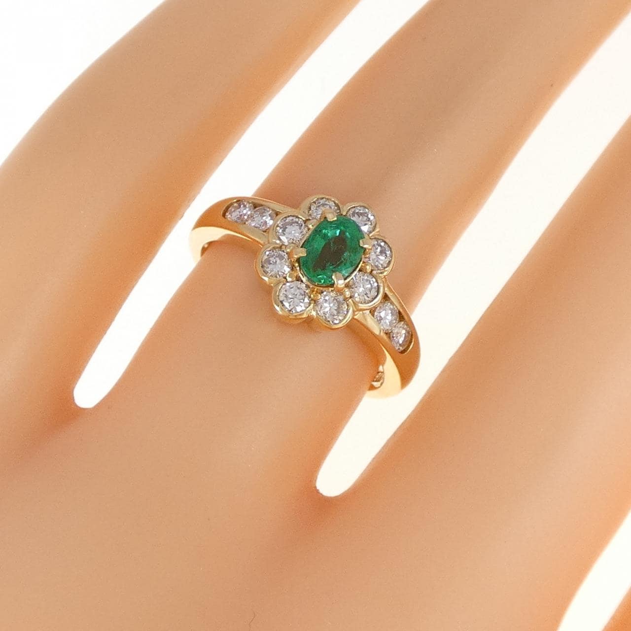 K18YG エメラルド リング 0.46CT