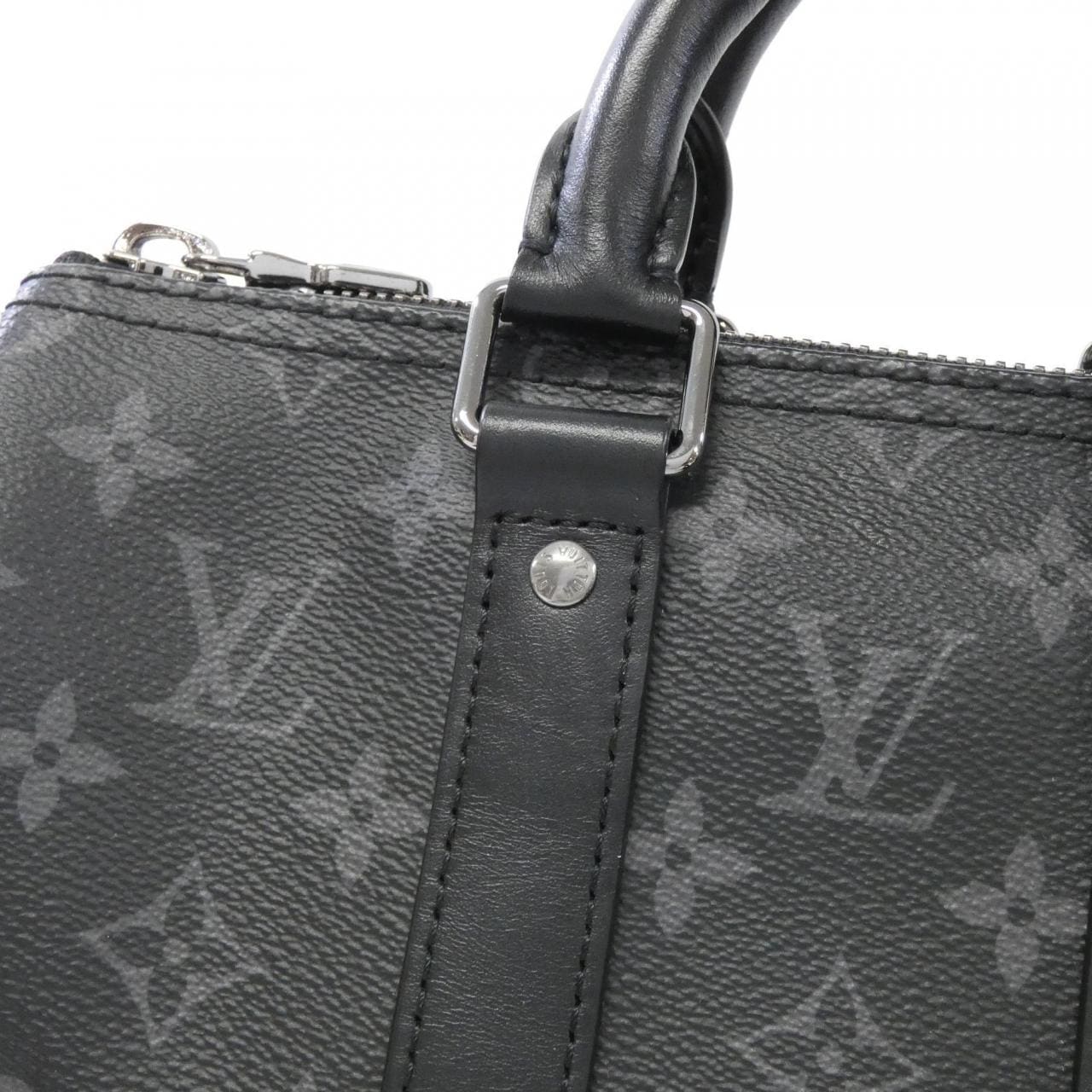 LOUIS VUITTON Monogram Eclipse Reverse Keepall Bandouliere 25 公分 M46271 波士頓包