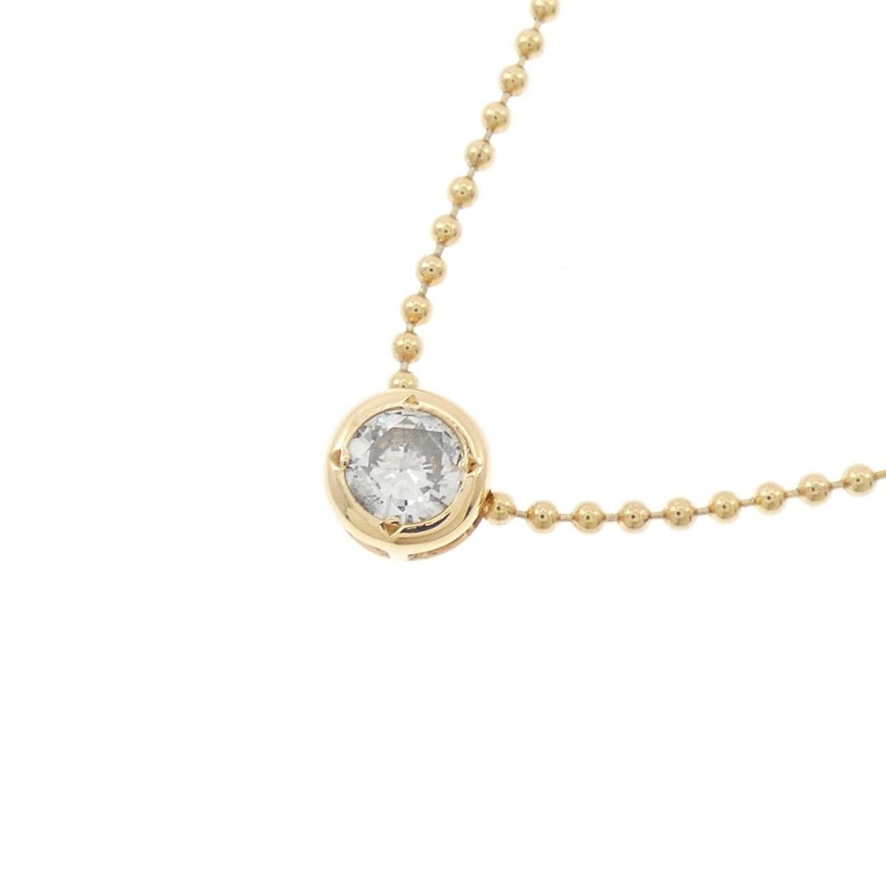 K18YG ソリティア ダイヤモンド ネックレス 0.20CT