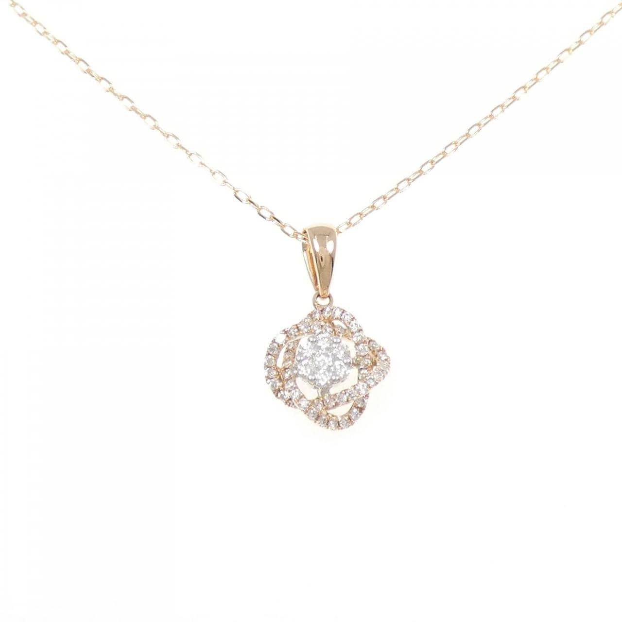 750PG/750WG/K18PG ダイヤモンド ネックレス 0.110CT