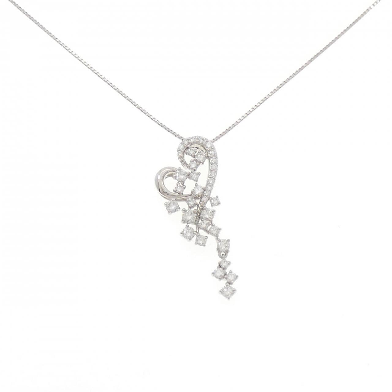 PT950/PT850 ハート ダイヤモンド ネックレス 1.00CT