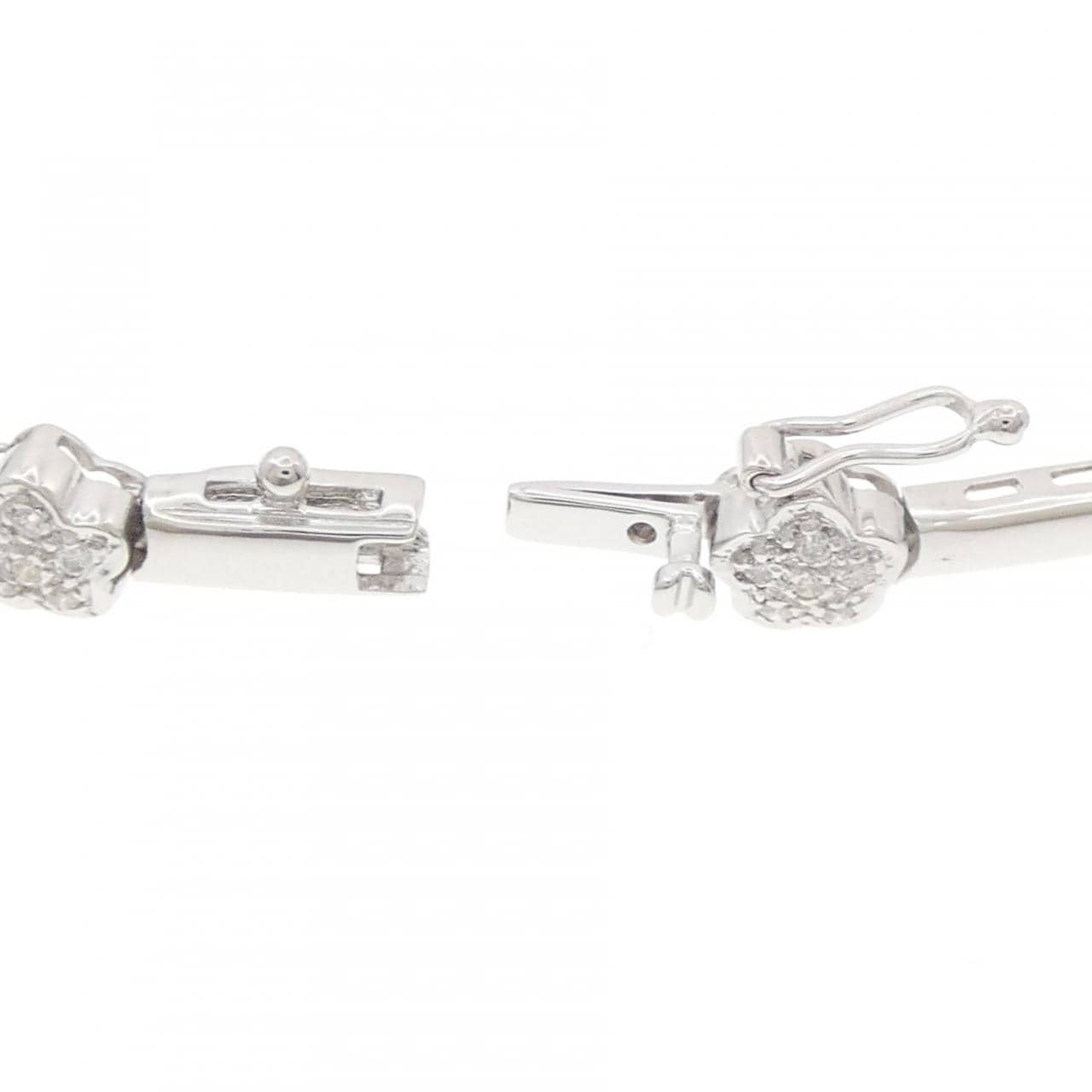 750WG フラワー ダイヤモンド ブレスレット 0.52CT