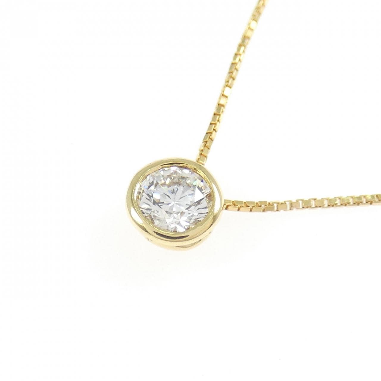 K18YG ソリティア ダイヤモンド ネックレス 0.404CT