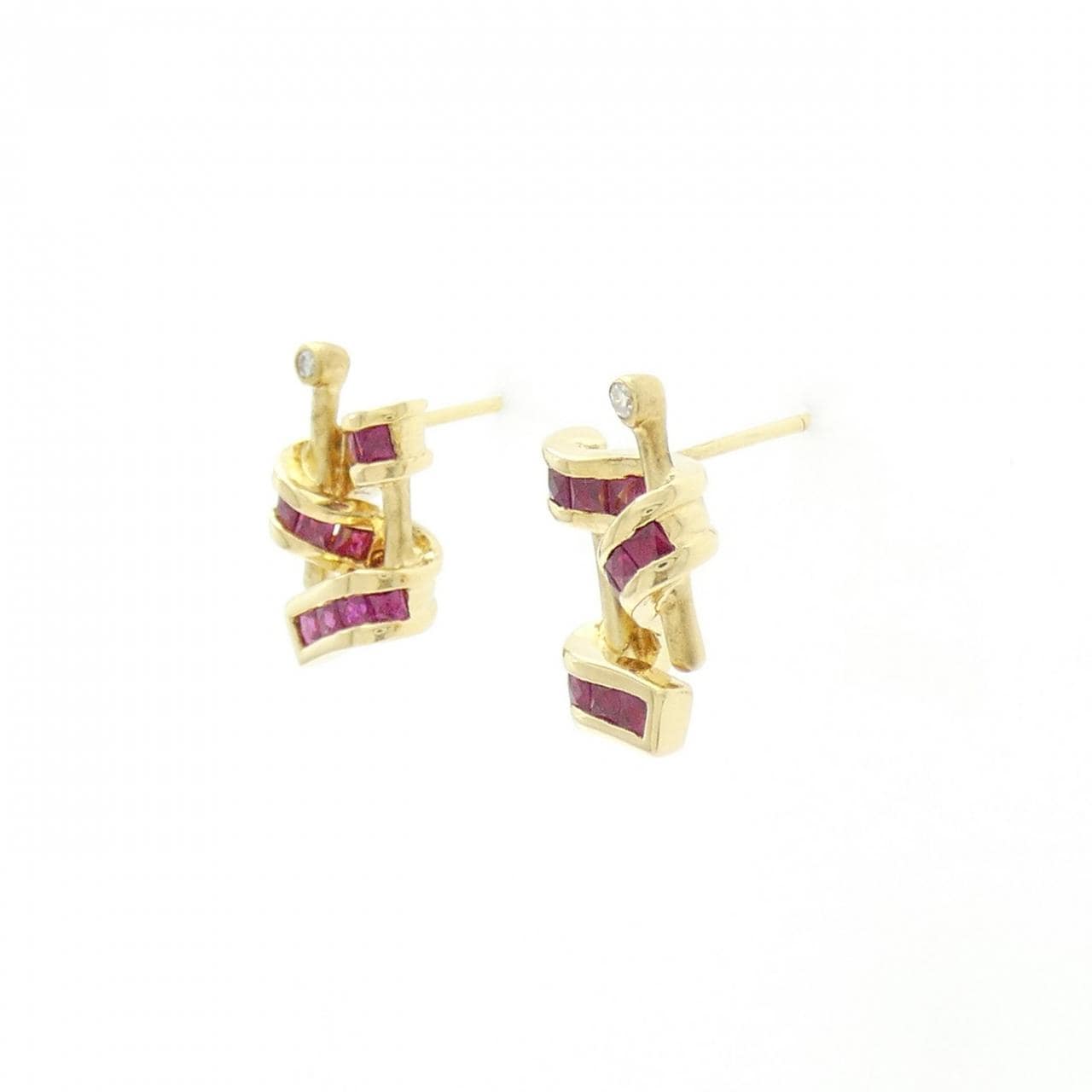 K18YG紅寶石耳釘0.86CT