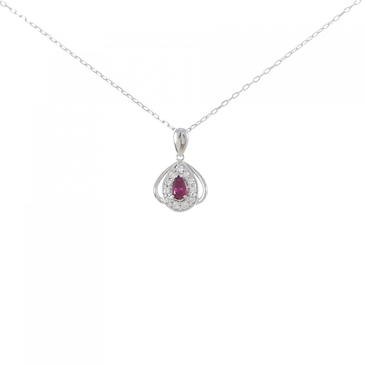 PT ルビー ネックレス 0.21CT-