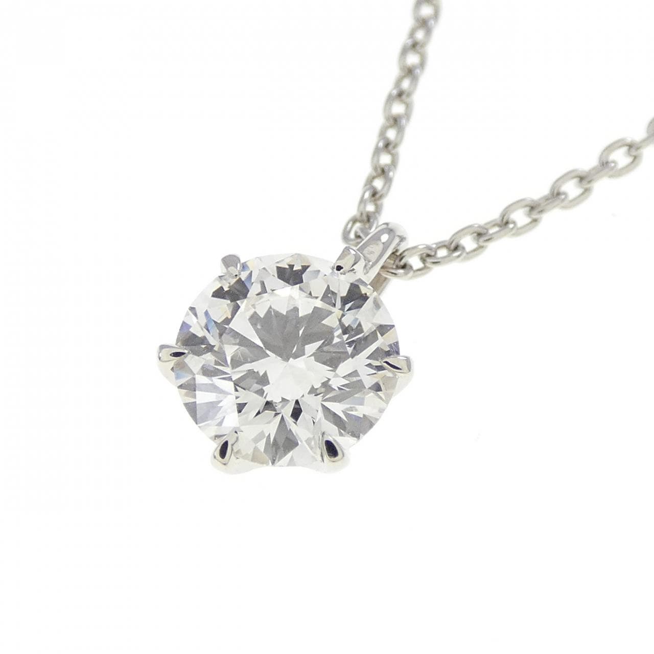 【再加工款】PT900/PT850单钻鑽石項鍊 0.617克拉 G色 SI1淨度 EXT