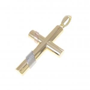 K18スリーカラー クロス ペンダント