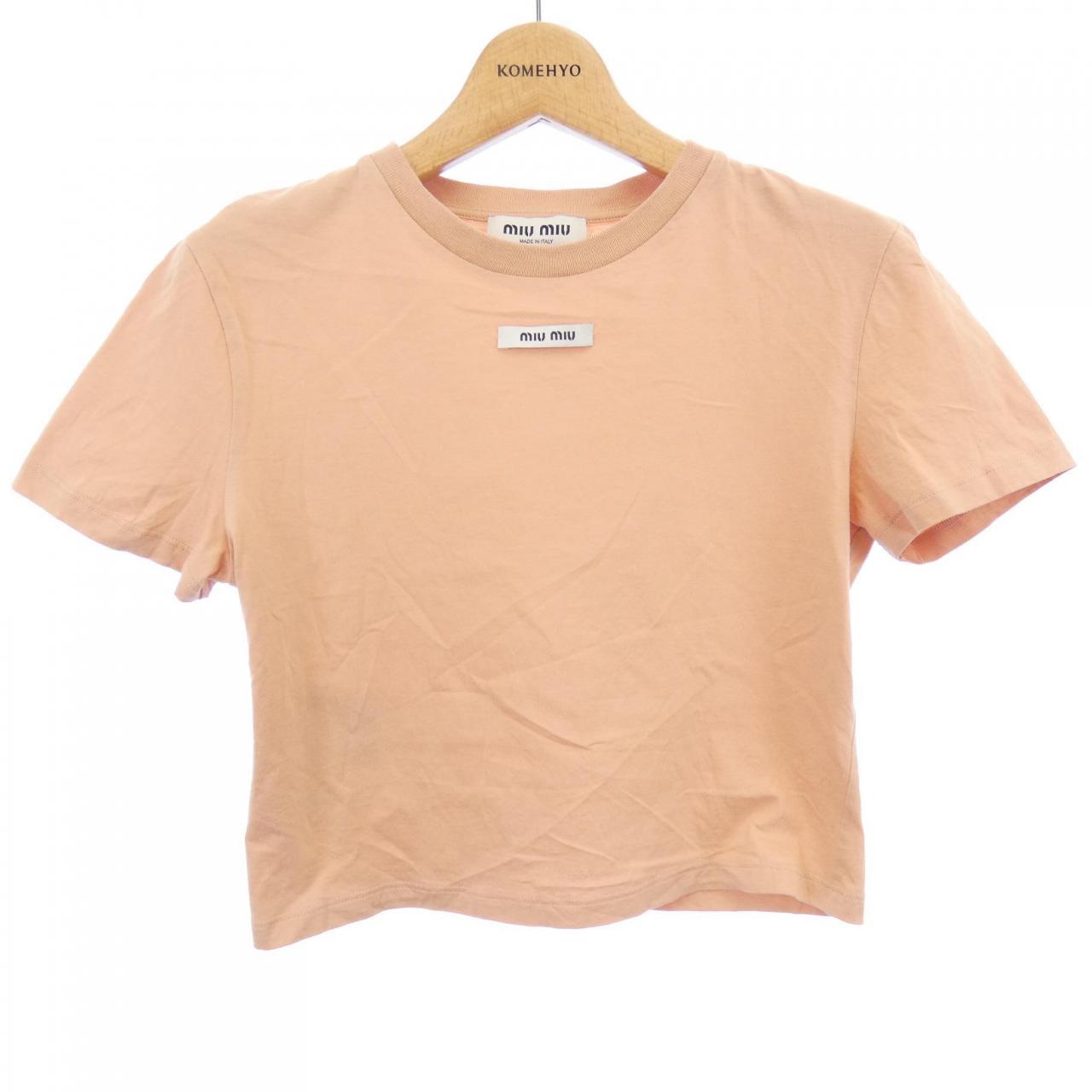ミュウミュウ MIU MIU MIU MIU ロゴラベル MJN484 S232 1YXU Tシャツ