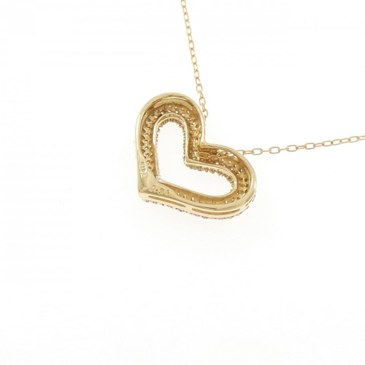 K18YG パヴェ ダイヤモンド ネックレス 0.31CT