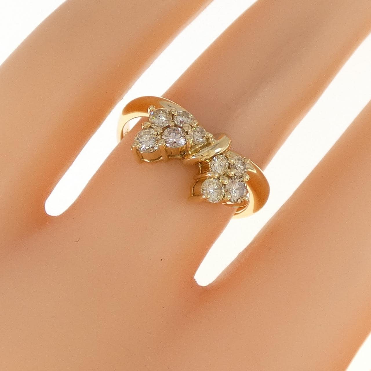 K18YG リボン ダイヤモンド リング 0.54CT