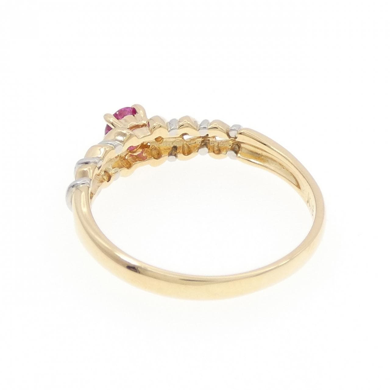 K18YG/PT900 ルビー リング 0.28CT