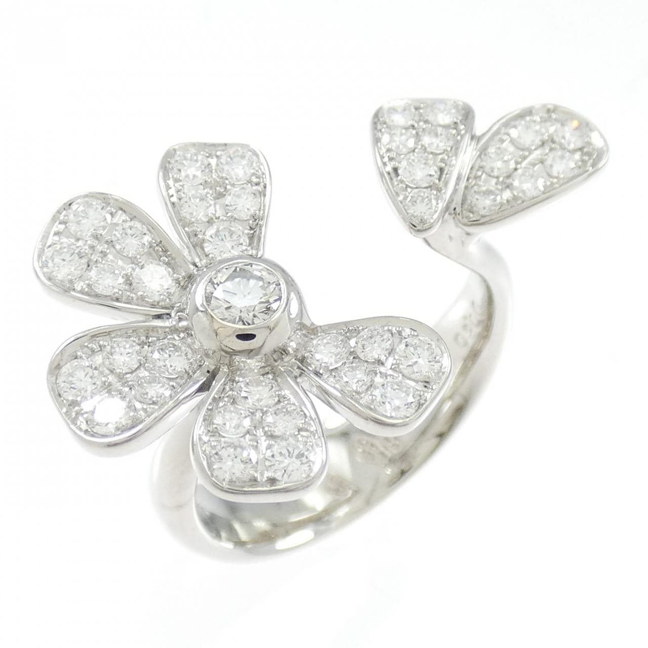 K18WG花朵鑽石戒指0.80CT