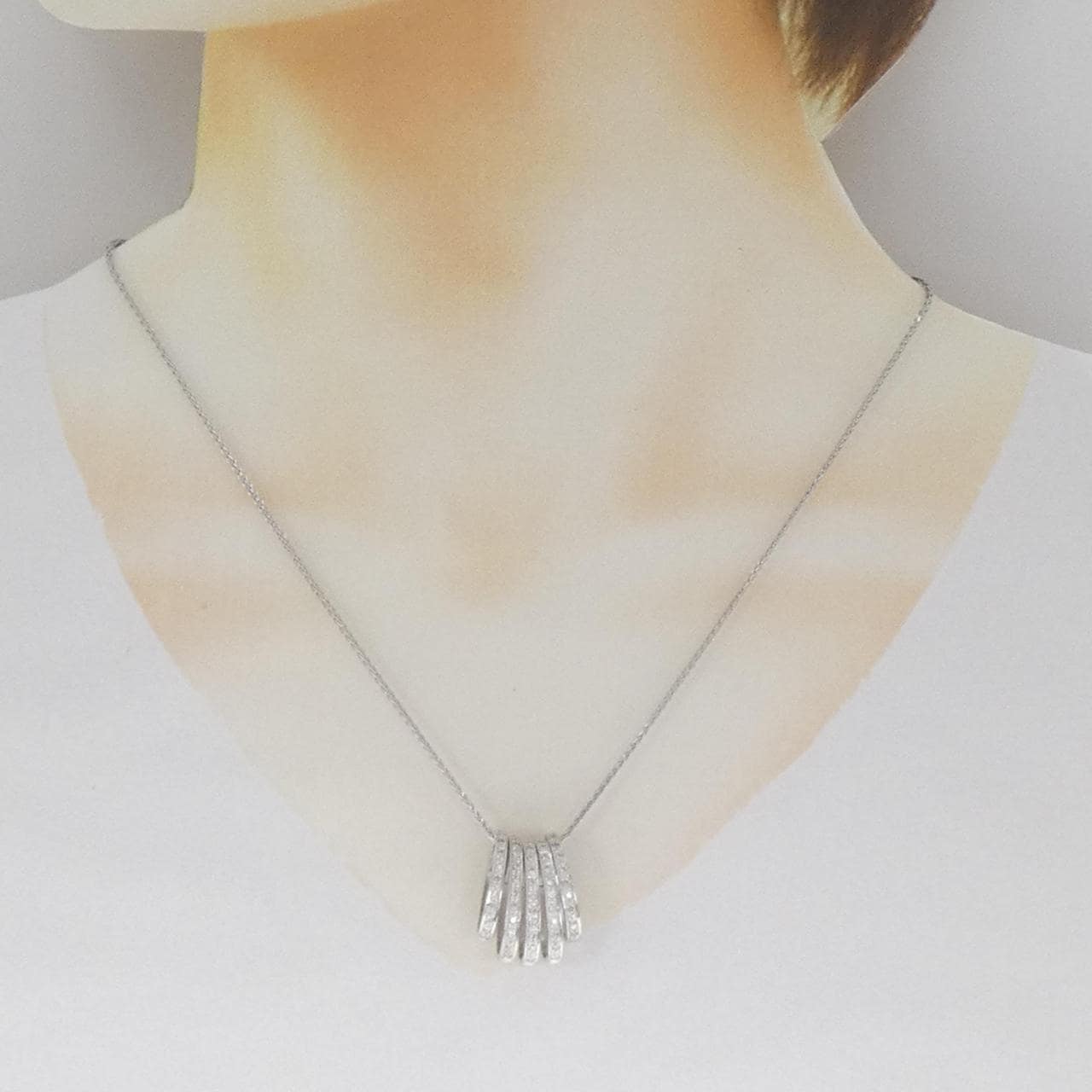 K18WG ダイヤモンド ネックレス 0.29CT