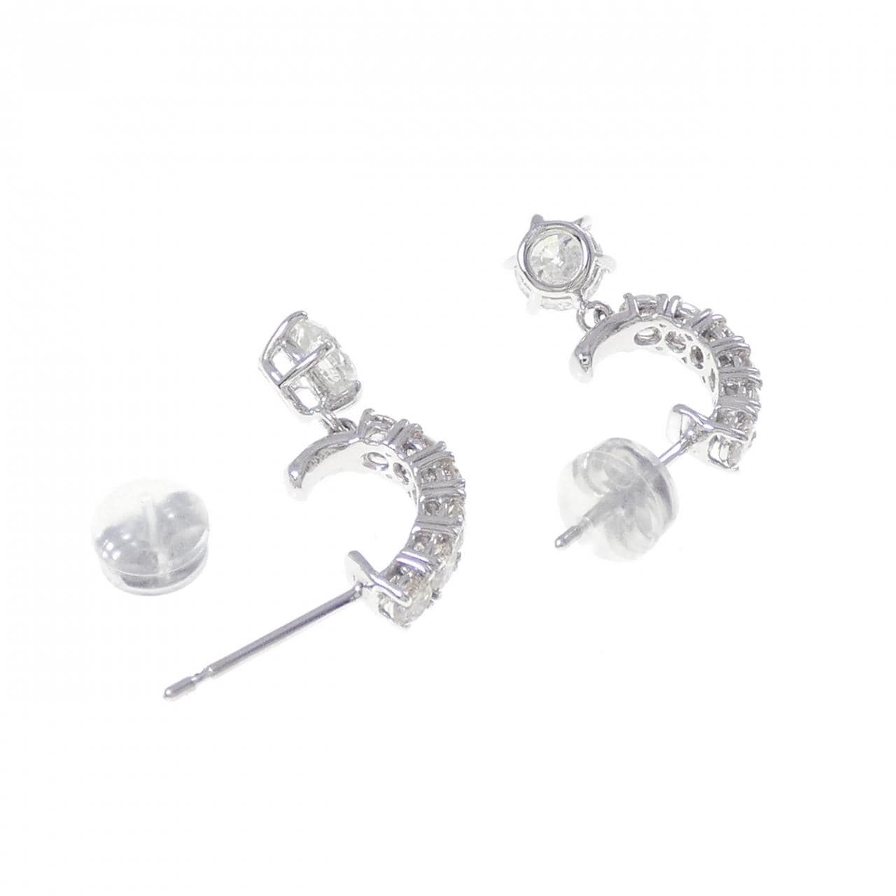 K18WG ダイヤモンド ピアス 0.511CT 0.527CT G-I SI2-I1 Good