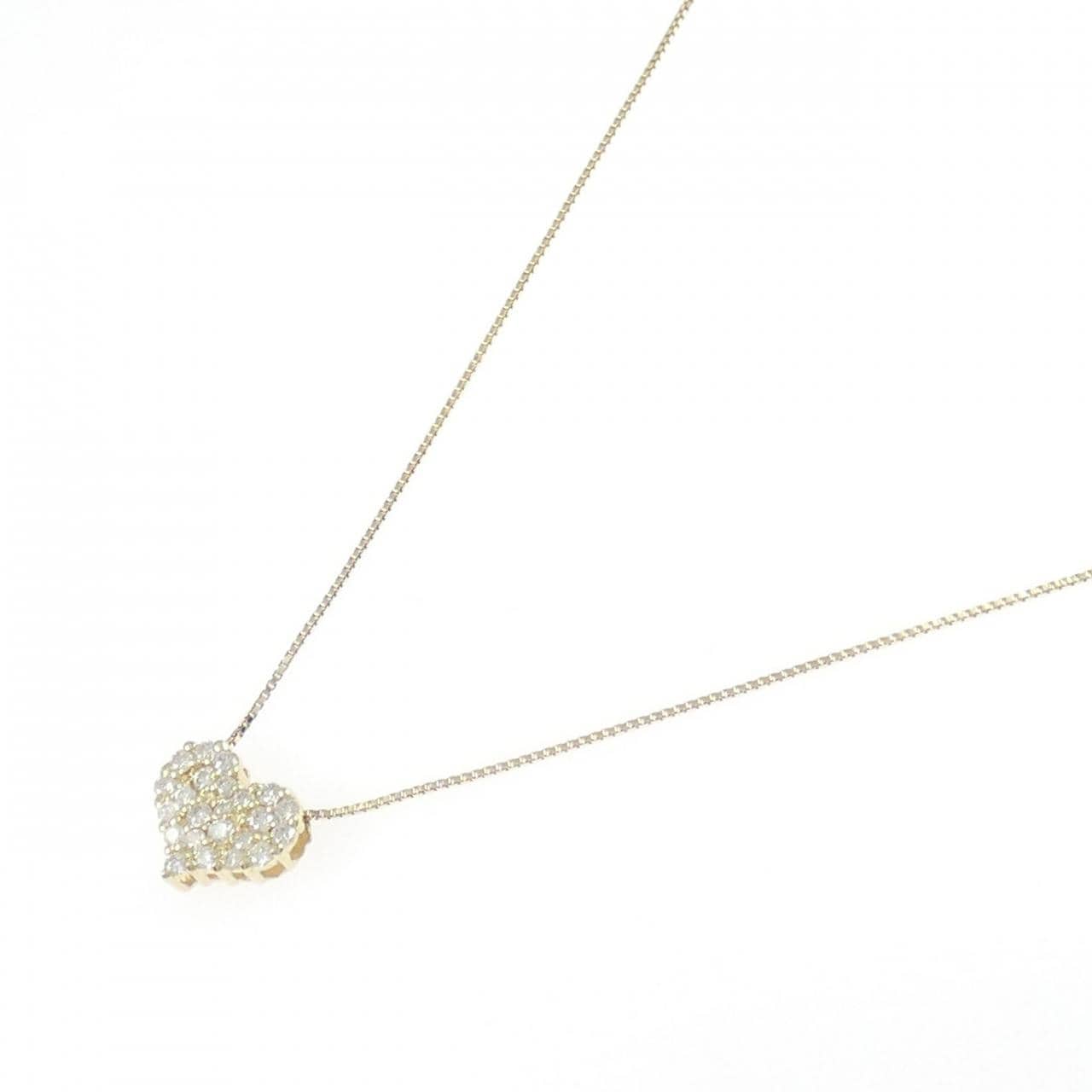 K10YG ハート ダイヤモンド ネックレス 0.28CT