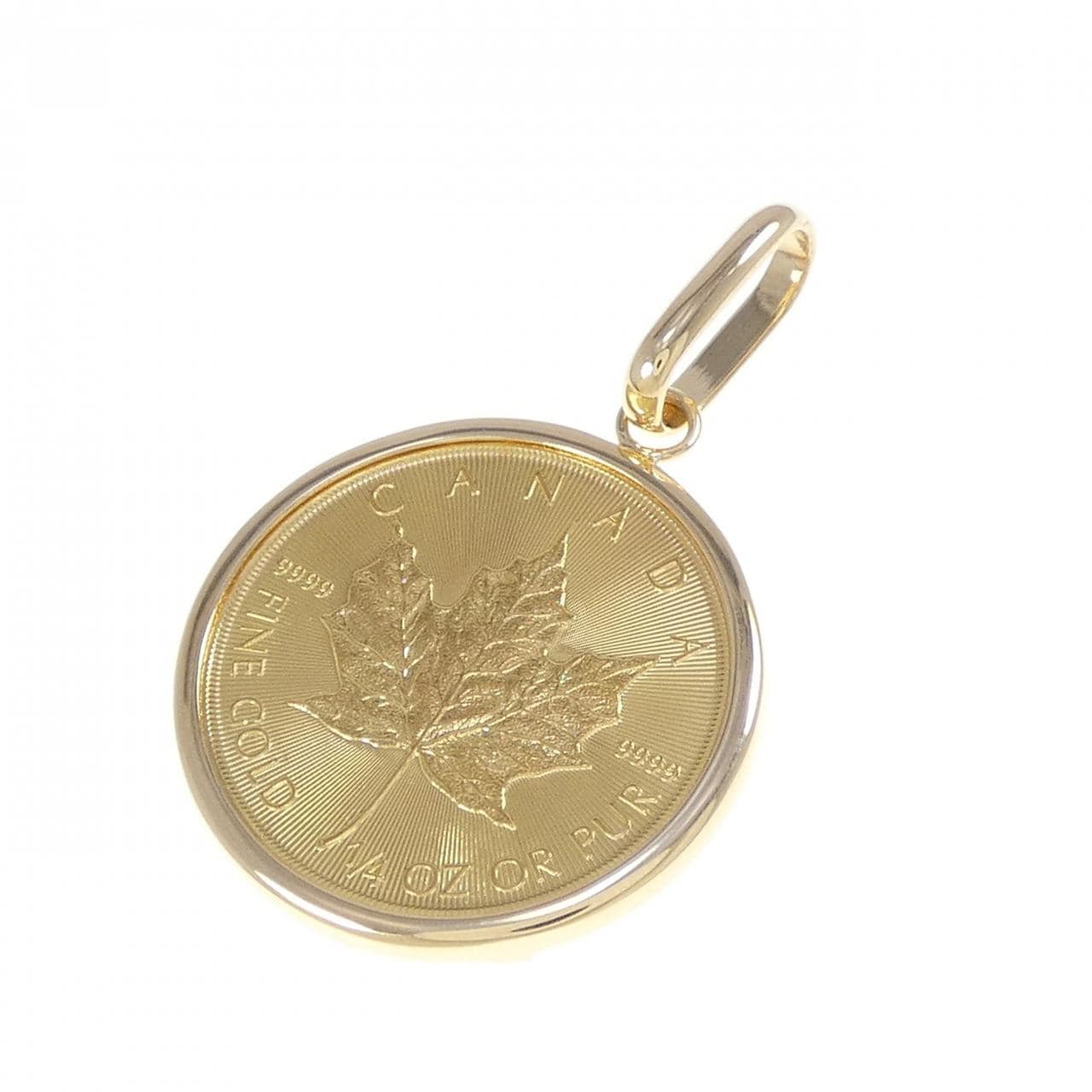 K18YG (frame) coin pendant