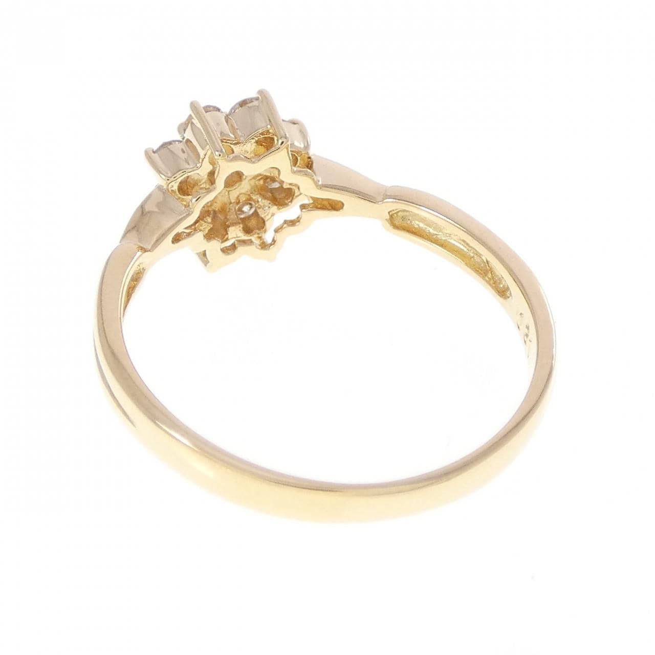 K18YG フラワー ダイヤモンド リング 0.31CT