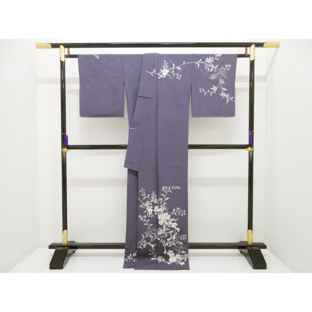 【未使用品】単衣　駒絽訪問着　銀彩友禅刺繍入り