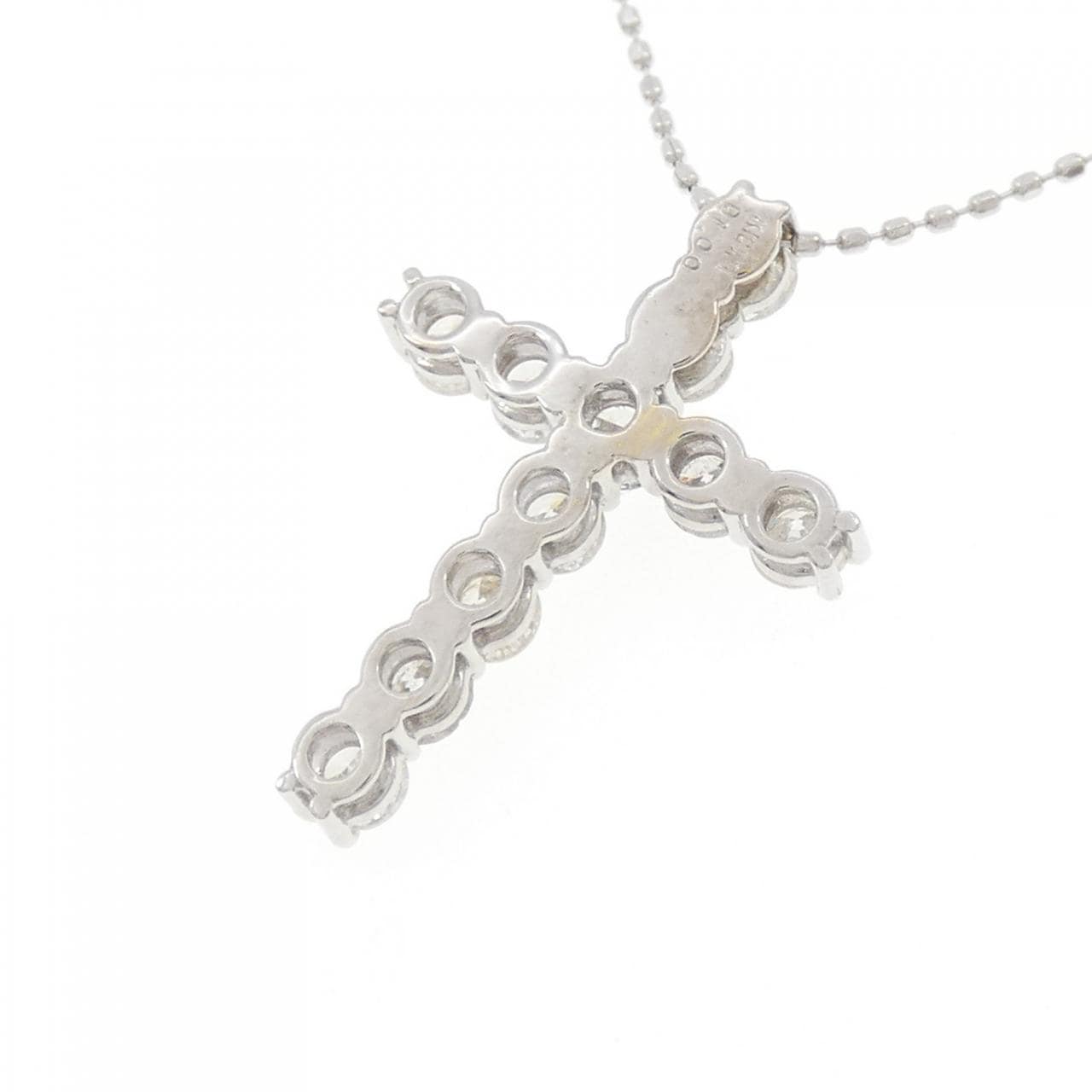 K18WG クロス ダイヤモンド ネックレス 1.00CT