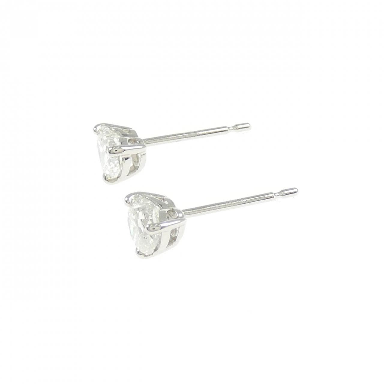 【リメイク】PT900/ST ダイヤモンド ピアス 0.449CT 0.526CT H SI1-SI2 ハートシェイプ