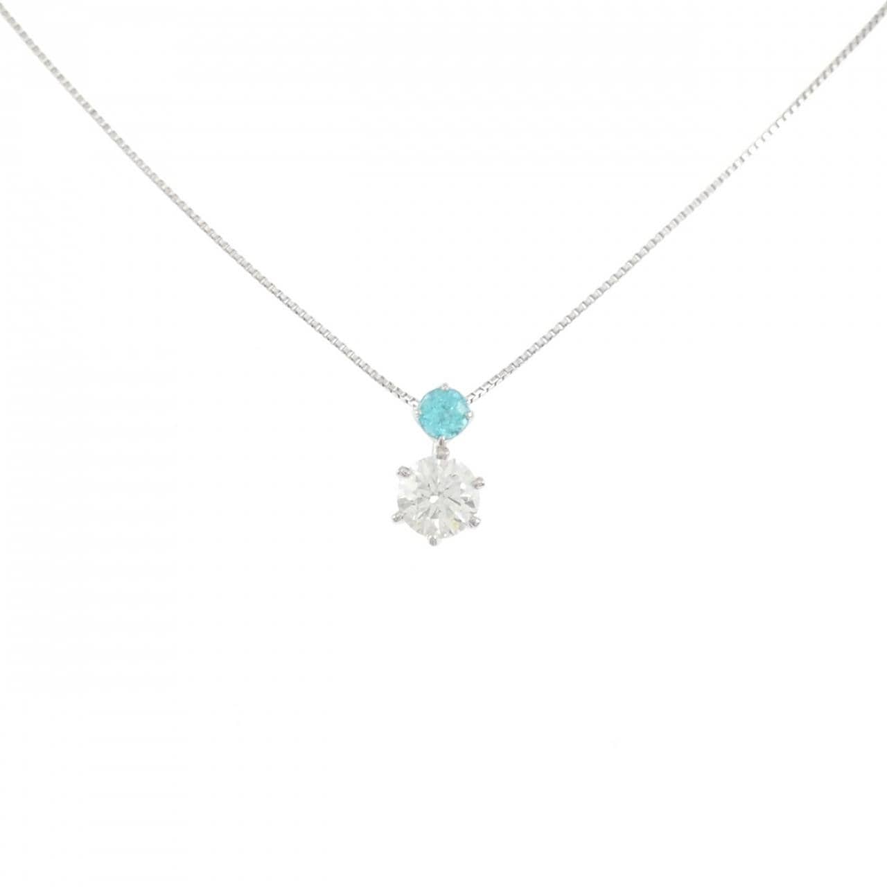 PT900/PT850 パライバトルマリン ネックレス 0.12CT