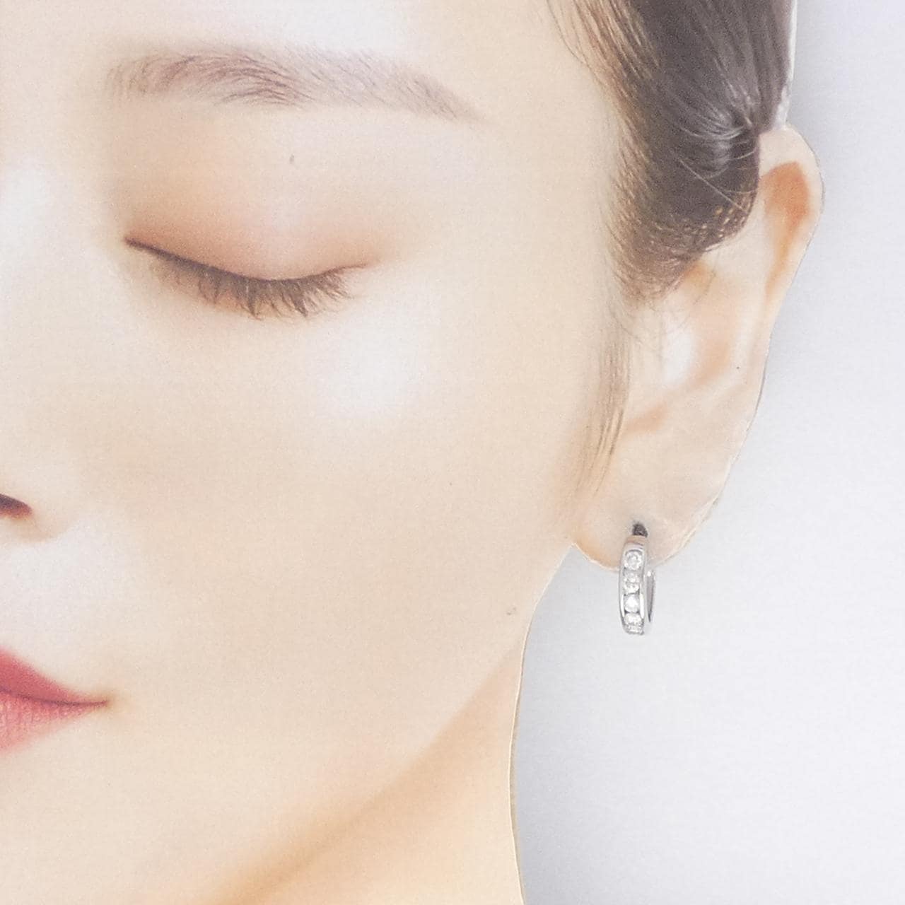 PT900 フープ ダイヤモンド ピアス 1.00CT
