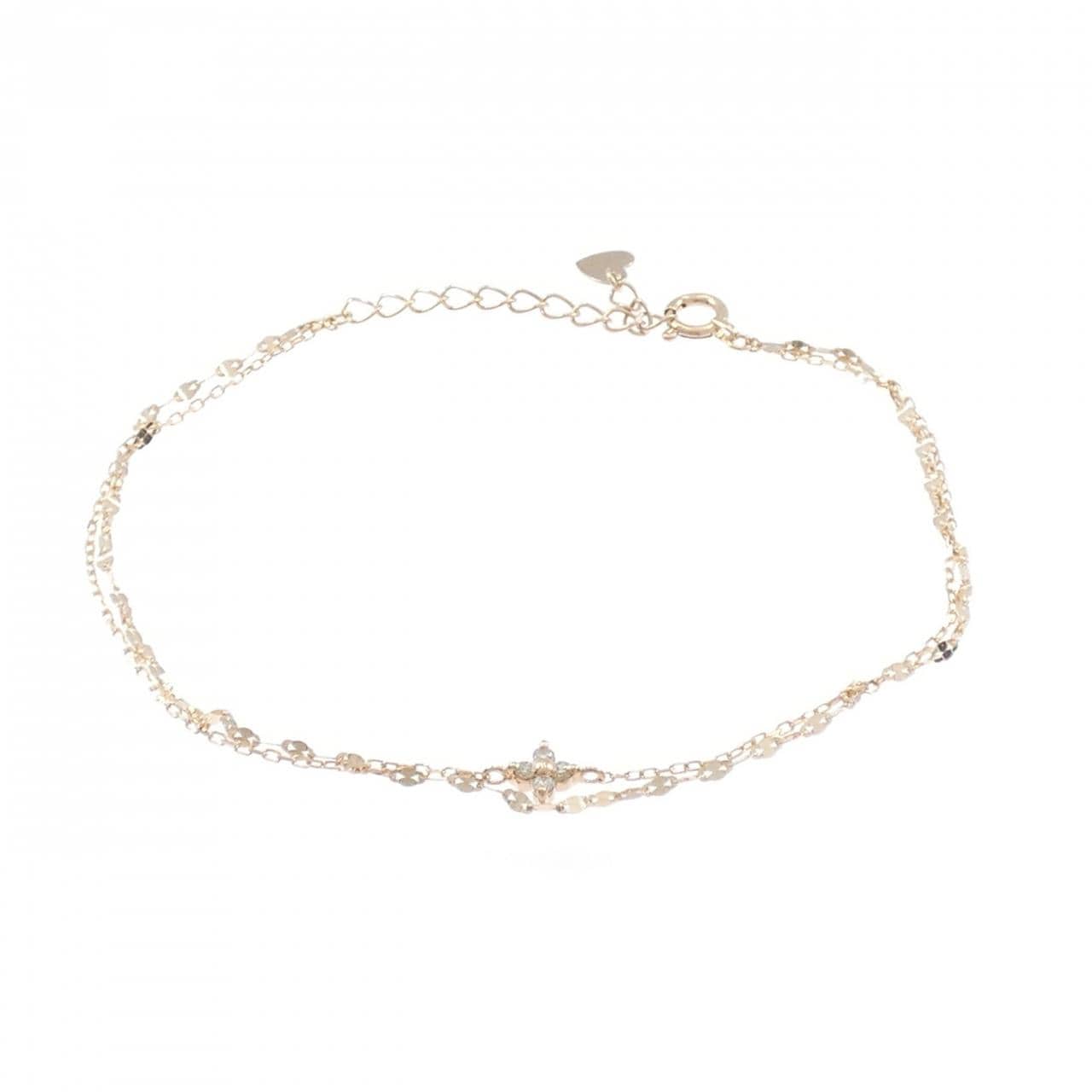 K10PG フラワー ダイヤモンド ブレスレット 0.05CT