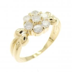 K18YG フラワー ダイヤモンド リング 0.53CT